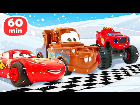 Compilation de courses et d’histoires de McQueen🏁❄️🚗 Jeux avec voitures pour garçons