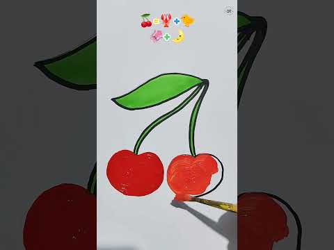 Emoji Colour mixing 🍒🍒🍒🍒 #emojimixing #painting #colourmixing