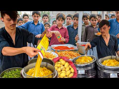 Tiny Boss Selling Giant Fries 🍟 Hardworking Afghani Kid Selling Crispy French Fries