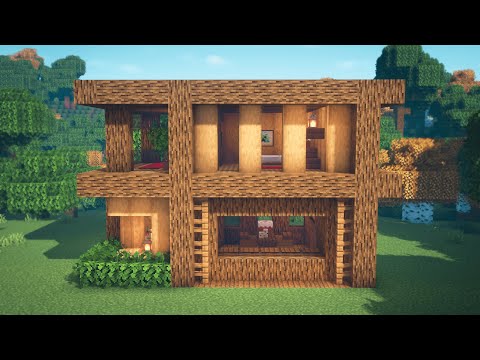 Minecraft | How to Build a Wooden Modern House