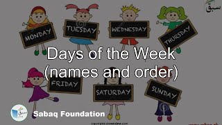 Days of the Week (names and order)