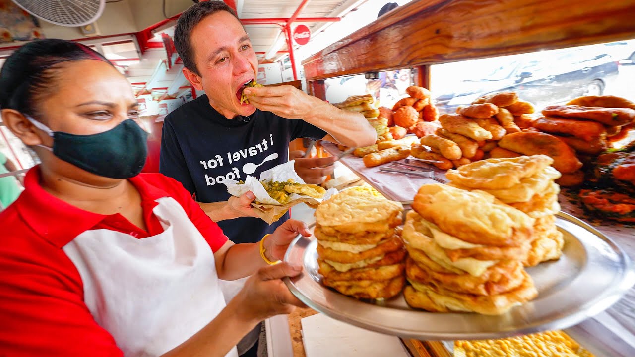 Indian Food YOU WON T Find in India! EXTREME DOUBLES + Curry Roti in Trinidad & Tobago!