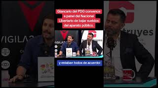 Giancarlo del PDG convence a panel libertario de propuesta de bajar sueldos en debate.