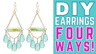 How to Make Chandelier Earrings (4 ways) Beginner Friendly DIY
