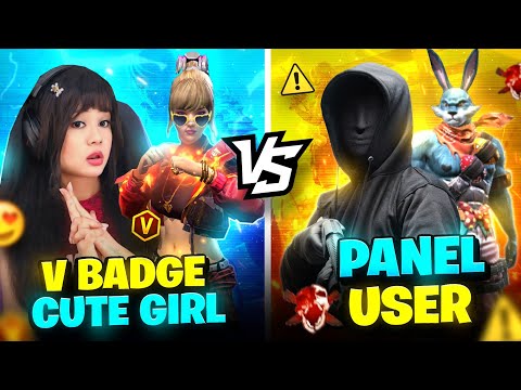 CUTE V BADGE VS PANEL USER🤯💥 || FREE FIRE