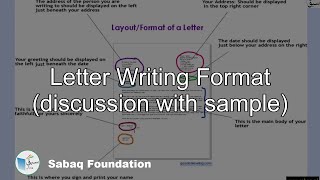 Letter Writing Format (discussion with sample)