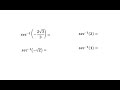 Inverse Secant Function Concepts