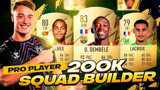 INSANE 200K PRO FIFA PLAYER SQUAD BUILDER! FIFA 22 ULTIMATE TEAM - BEST META TEAM FOR FUT CHAMPS!