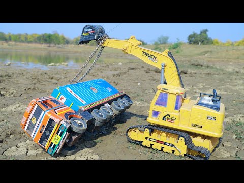 Tata Container Truck Heavy Loading Accident Pulling Out JCB Excavator ? Kids Cartoon | Dumper Truck