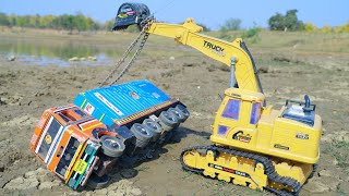 Tata Container Truck Heavy Loading Accident Pulling Out JCB Excavator ? Kids Cartoon | Dumper Truck