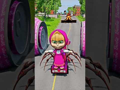 Skbidi Toilets & Speakermans VS GIANT Huge Bollard Barbie Crash in BeamNG.drive
