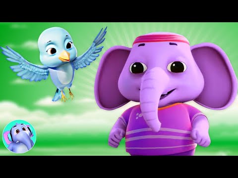 एक मोटा हाथी, Ek Mota Hathi in Violet Colour, Hindi Nursery Rhymes for Children