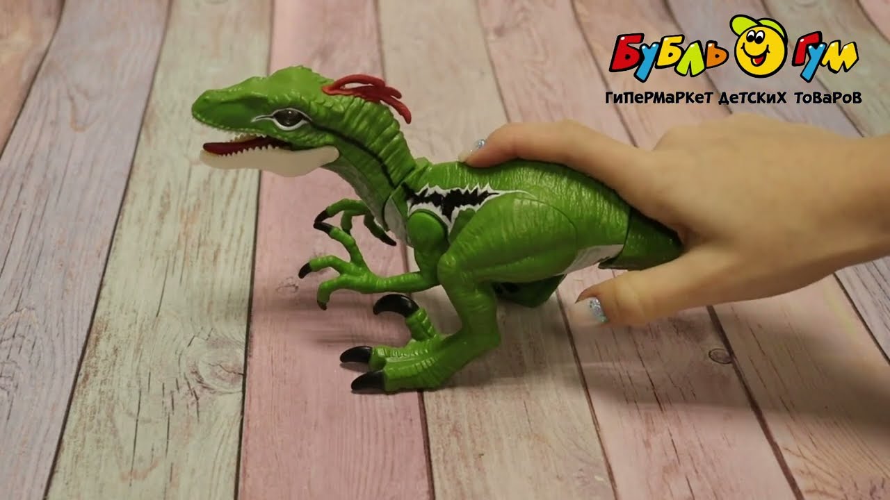 Раптор Robo Alive Dino Action на батарейках световые и звуковые эффекты - видео Раптор Robo Alive Dino Action на батарейках световые и звуковые эффекты - видео