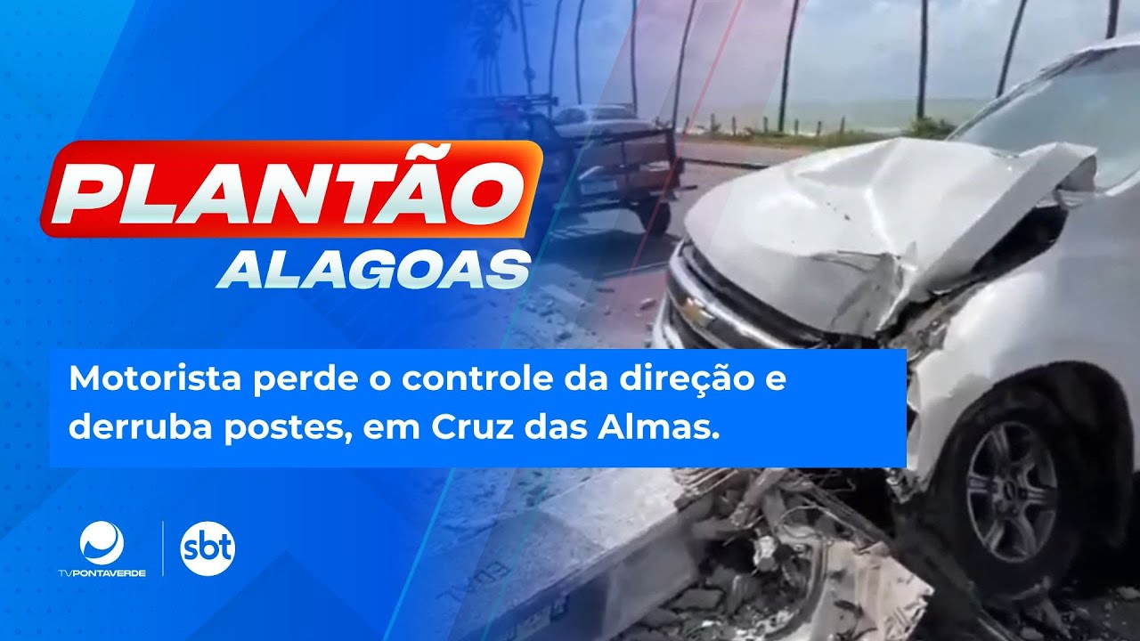 Motorista perde o controle da dire&ccedil;&atilde;o e derruba postes, em Cruz das Almas.