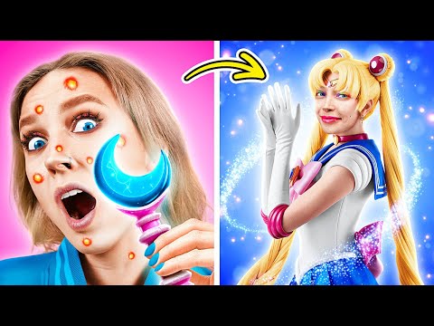 ¡Cómo convertirse en Sailor Moon! ¡Venus, Júpiter, Marte y Mercurio en la vida real!