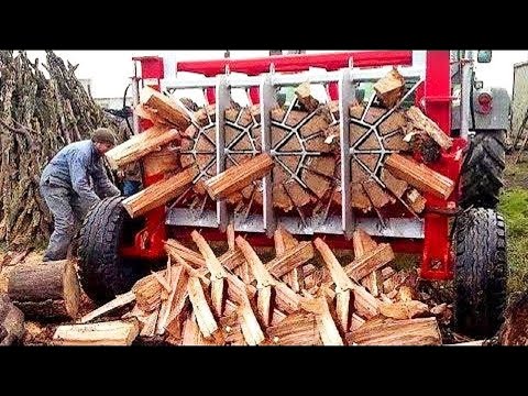 Dangerous Monster Wood Cutting Machines Working - Fastest Firewood Processing Equipment