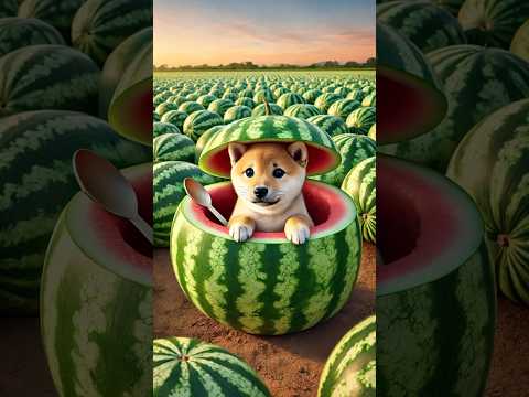 Mission Im-paw-sible: Run with the watermelon 🍉🐕 #ai #dog #cute #funnyvideo