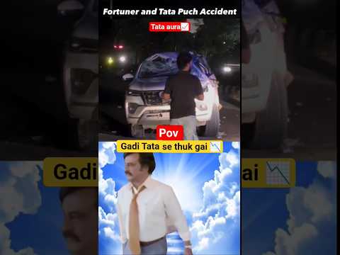 Tata Punch crash with Toyota Fortuner tata 5 ⭐ safety #toyotafortuner #tatapunch #puchcrashtest