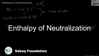 Enthalpy of Neutralization