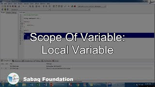 Scope of variable: Local variable