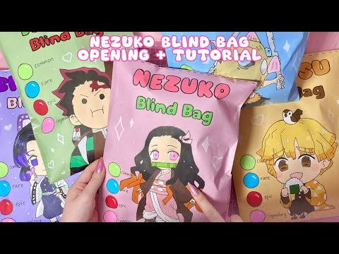 🎀NEZUKO blind bag opening | demon slayer | ASMR | tutorial | paper diy | sanriolve