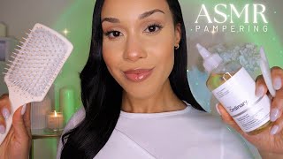 ASMR Friend Helps You Fall Asleep ✨☁️ Hairplay, Skincare, Massage & Attention Roleplay For Sleep