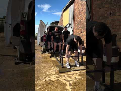 Strongmen Lift Entire Van off the Ground!! 😮😮 #Strongmen #Deadlift