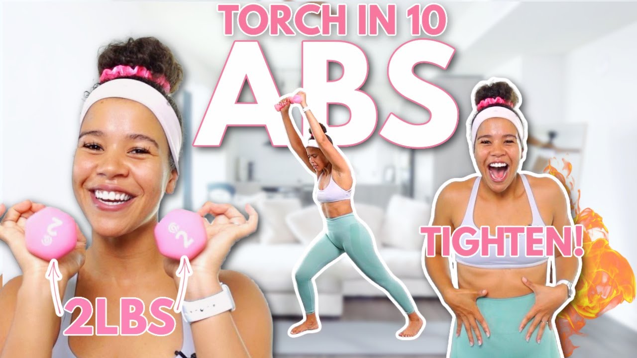 10 Mins Standing Abs with Weights Workout - Low Impact, TORCH IN 10 - Grow with Jo