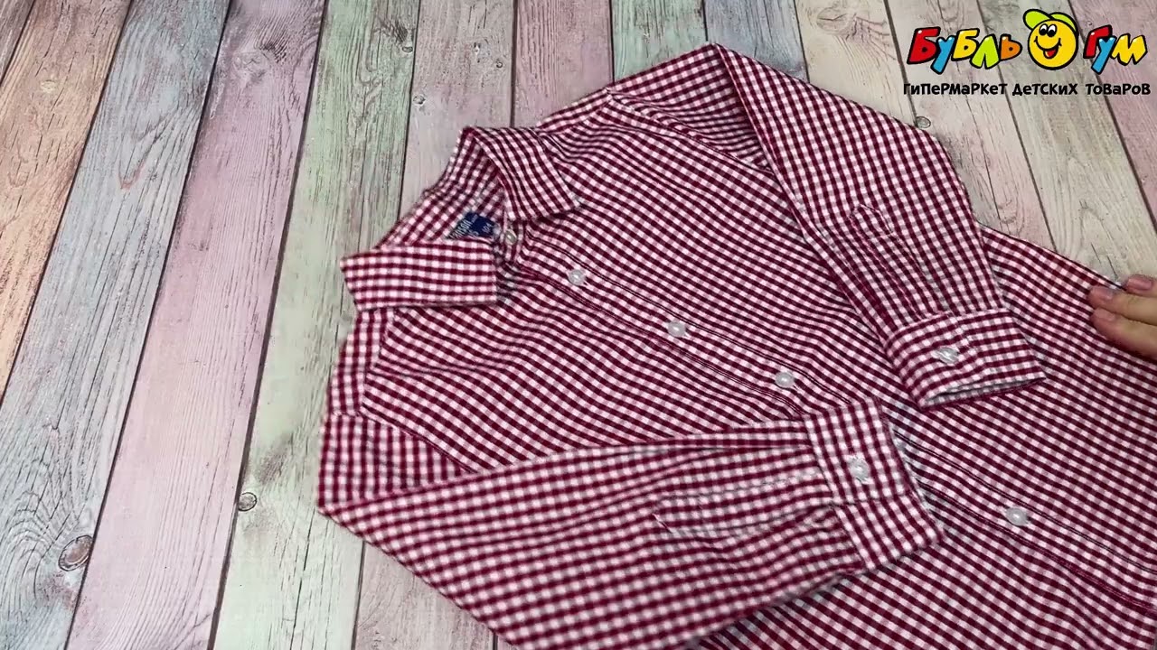 Рубашка Lanson Kids в клетку красно-белая - видео