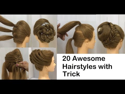 20 New Hairstyles with trick for wedding or party | Easy Hairstyles | Bun Hairstyle with Trick 2020