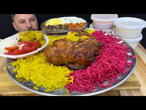 تجربة دجاج محشي من مطعم جديد خلي نشوف الطعمة شلون 😍