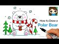 Drawing a Kawaii Polar Bear in a Winter Wonderland