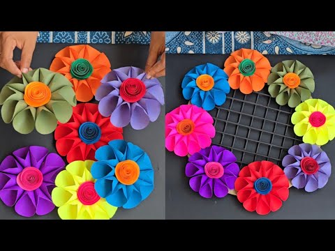 Amazing Home Decoration craft ideas | Paper Flower wall Hanging craft | DIY Paper craft Room decor