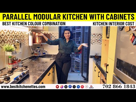 Best Kitchen colour combination | parallel modular kitchen with cabinets | Kitchen interior cost