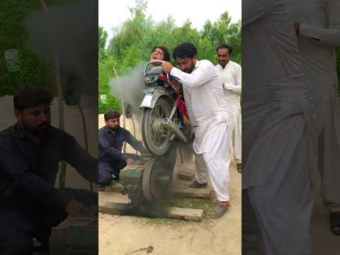 Diesel engine start with motor bike new experiment 🤪#experiment #shorts #viralvideo