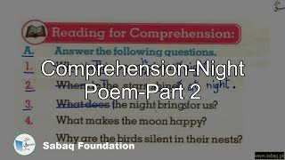 Comprehension-Night Poem-Part 2