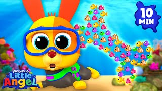 Bingo's Beach Day!🐠 | Little Angel | Kids Cartoons & Nursery Rhymes | Moonbug Kids