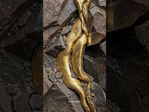 Breaking Stone to Uncover Hidden Gold โจโ๏ธ | From Raw Vein to Pure Gold Bar (Satisfying ASMR)