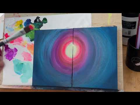 SPLIT CANVAS PAINTING! Acrylic Tutorial ❤️