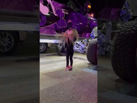 TINY TEXIE NEEDS A BOOST GETTING IN THE TRUCK! #TINYTEXIE #TRUCK #CARS #VIRAL #LITTLEPERSON #SHORTS