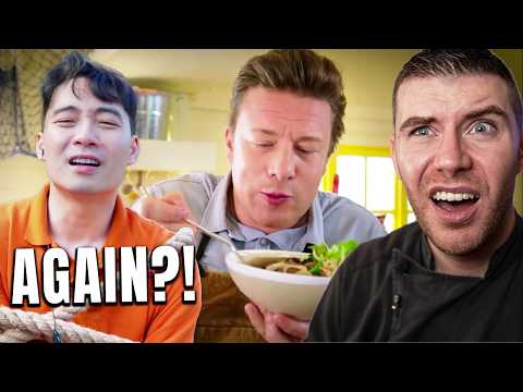 Pro Chef Reacts.. To Uncle Roger FORCED TO REVIEW Jamie Oliver's Pho