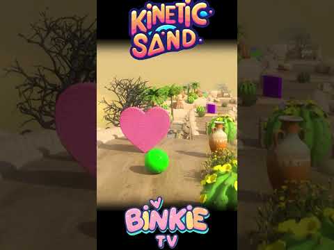 🟠🎳 Shapes Learning Race with Kinetic Sand and Bowling Ball in a Playful Space Setting Binkie TV
