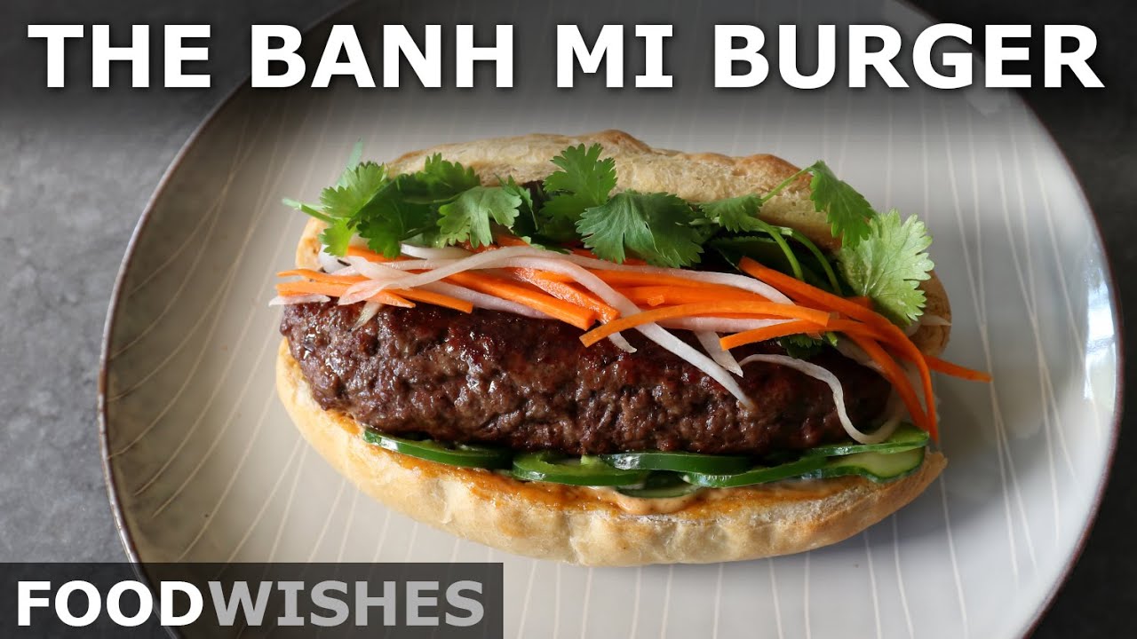 The Banh Mi Burger - Grilled Banh Mi Style Burger Dog