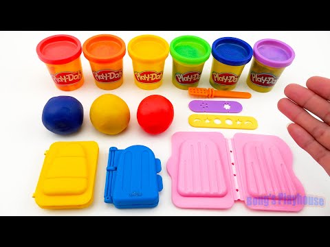 Creating Ice Cream with Play-Doh, Learning Colors and How to Mix Them