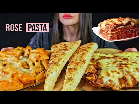 ROSE CREAMY PASTA + CHEESY LASAGNA | EATING ASMR MUKBANG