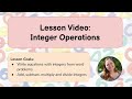 Integer Operations: Equations and Arithmetic