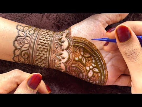 Very Beautiful Semi Bridal Henna Design for Hands |Latest Beautiful Engagement Henna Design Tutorial