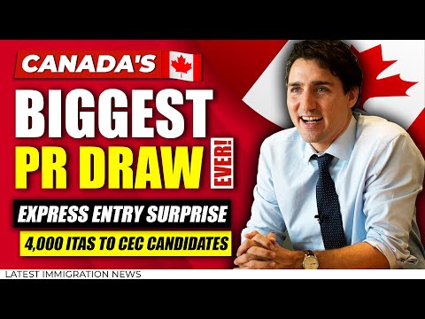 Canada's BIGGEST PR Draw EVER! 4,000 ITAs Issued to CEC Candidates | Latest Express Entry Draw