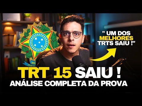 CONCURSO DO TRT-15 CAMPINAS  l ANÁLISE OBJETIVA DO EDITAL R$ 13.994,78