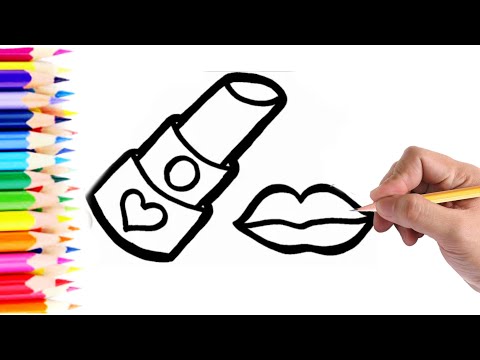 How to draw a lipstick 💄 👄 for kids and toddlers